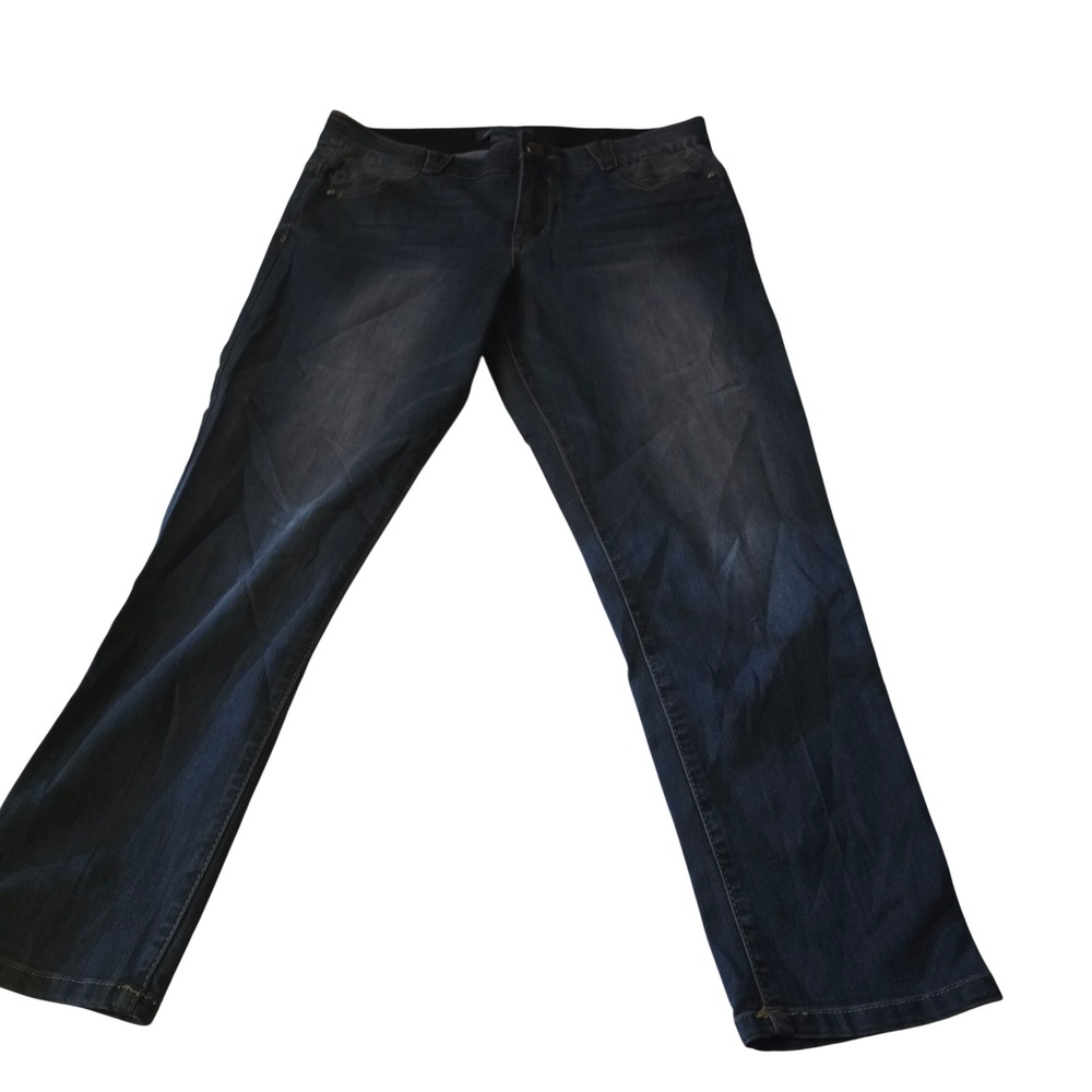 Democracy Ab-solution Straight Leg Jeans Blue Medium Wash Size 14 Stretch Denim